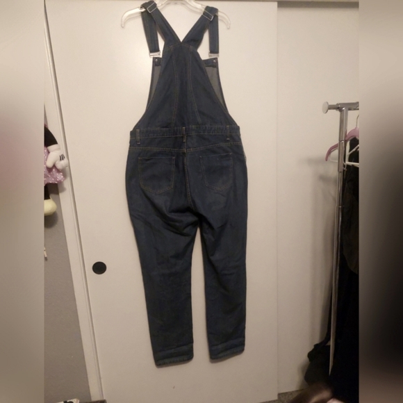 Women's Denim Bib Overalls Medium wash Relaxed Straight Leg Casual 1X - Picture 6 of 6
